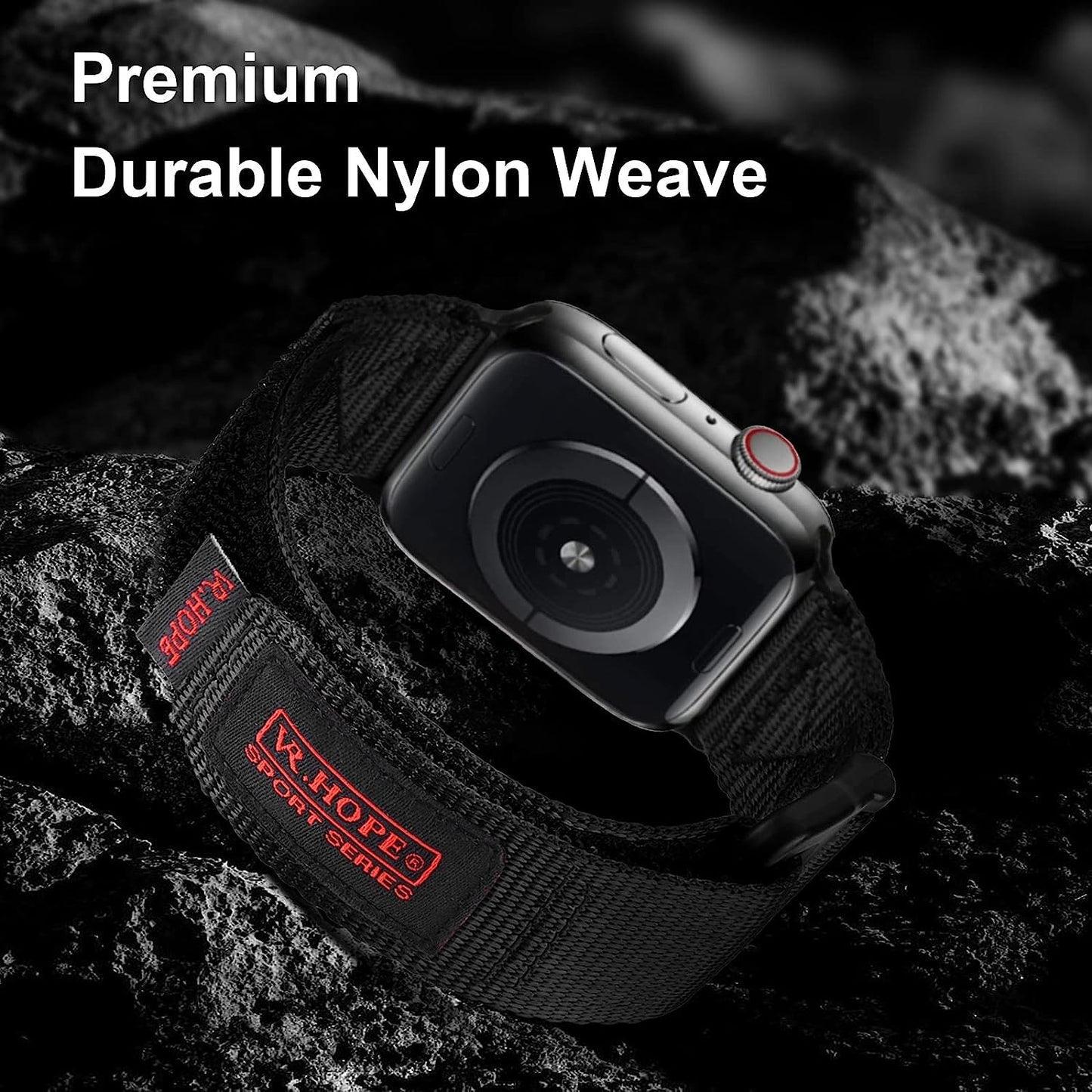 V.R.HOPE Nylon Watch Band Compatible with Apple Watch 42Mm 44Mm 45Mm for Men, Sports Strap Loop Adjustable Replacement Iwatch Bands for Series 8 7 6 5 4 3 2 1 SE  V.R.HOPE   