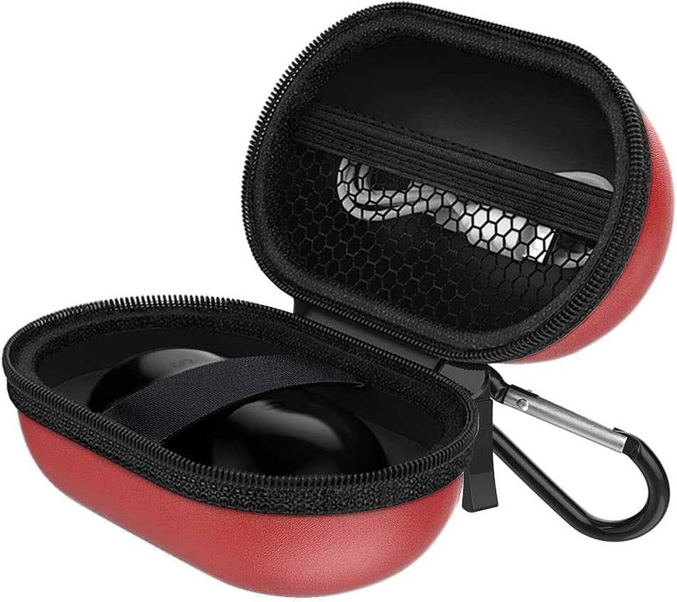 Moko Carrying Case Compatible with Samsung Galaxy Buds + plus 2020 / Galaxy Buds 2019, Protective Bag Portable Pouch Cover Storage Case with Elastic Band and Mesh Accessory Pocket - Lucky Tree  MoKo Red  