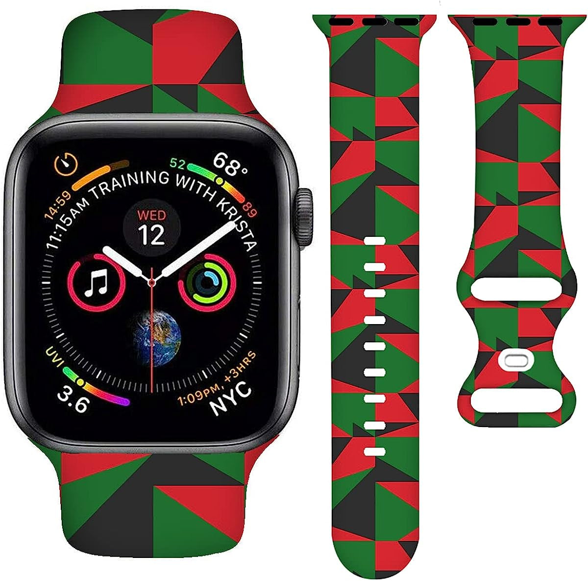 BACDOILQ Ball Game Watch Band Smartwatch Bands Compatible with Watch 38Mm/40Mm/42Mm/44Mm Soft Silicone Strap Replacement for Series 7/6/5/4/3/2/1/SE  BACDOILQ Holiday-1 38/40mm 