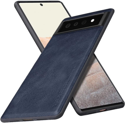X-Level Google Pixel 6 Pro Case 5G [Not for Pixel 6],Anti-Scratch Premium PU Leather Soft TPU Bumper Shockproof Protective Phone Cover Case for Google Pixel 6 Pro (Blue)  Pipilu   