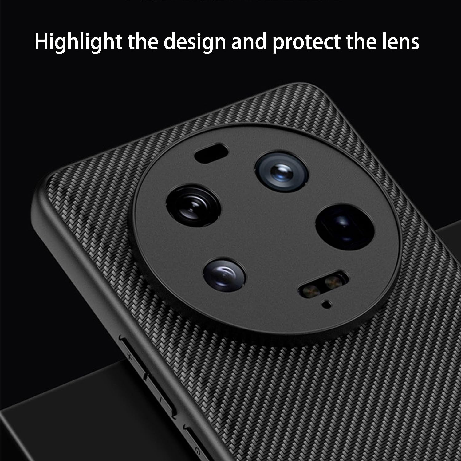 Suttkue for Xiaomi 13 Ultra Case,High Qualit,Pc Material Carbon Fiber，Scratch Resistant,Flexiblefull Protection,Anti-Skid-Black  Suttkue   