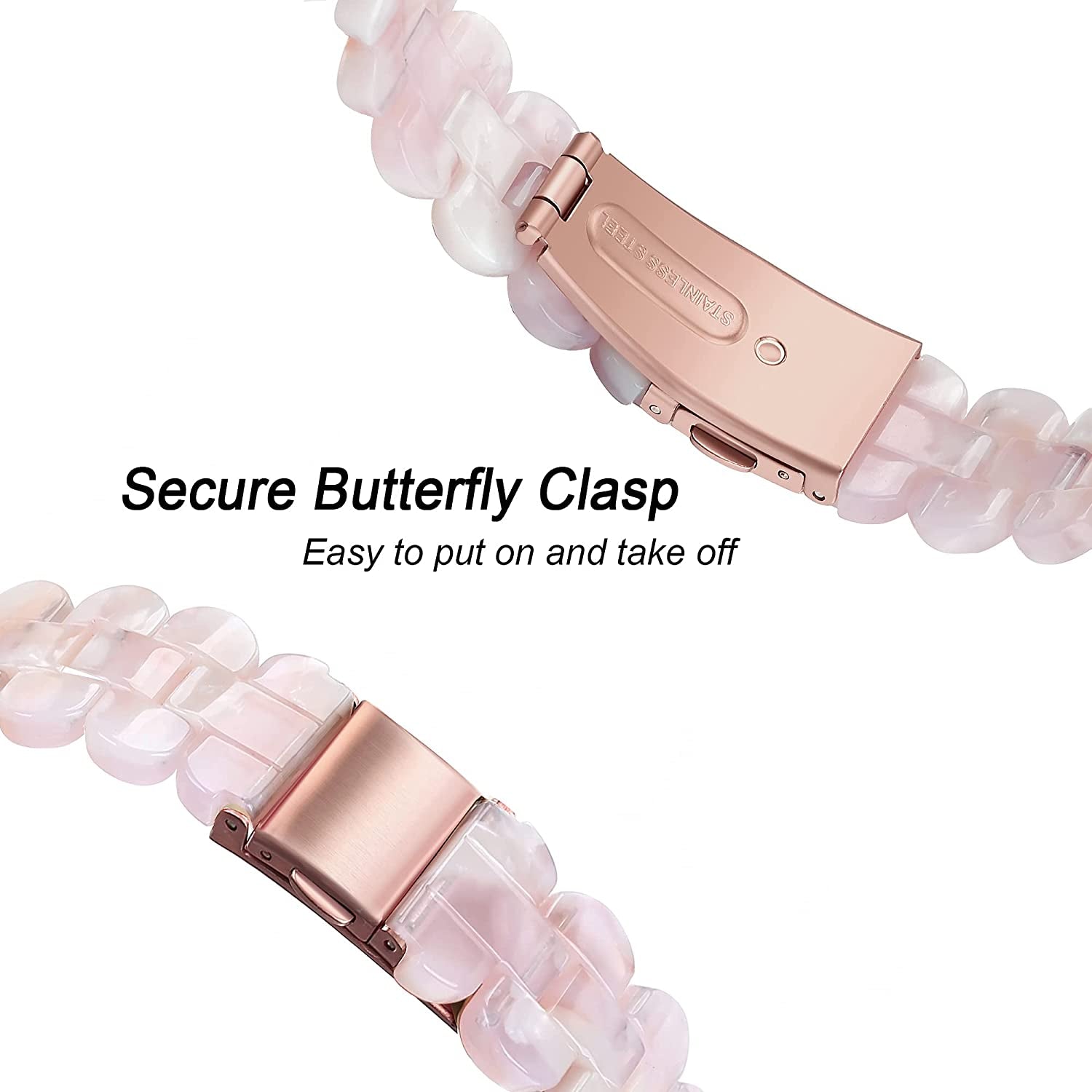 Secbolt Band Compatible with Apple Watch Band 38Mm 40Mm 41Mm 42Mm 44Mm 45Mm Women, Slim Resin Bracelet for Iwatch Series 8/7/6/5/4/3/2/1/SE  Secbolt   