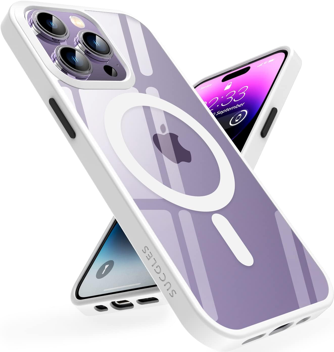 [2023 New] for Iphone 14 Pro Case with Magsafe, [Strong Magnet] [Non-Yellowing] [Military Grade Protection] Magnetic Slim Fit Bumper Mag Safe Thin Phone Cover for (Apple 14Pro, Clear Blue)  Gotrays Gavin LLC   