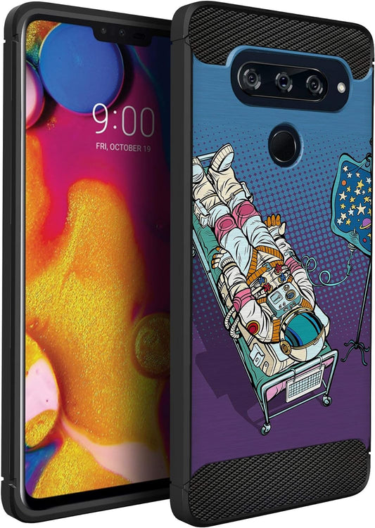 Casesondeck Case Compatible with [LG V40 Thinq] Pictorial Patterned TPU Design Case Flexible Slim and Elegant (Astronaut)  CasesonDeck   