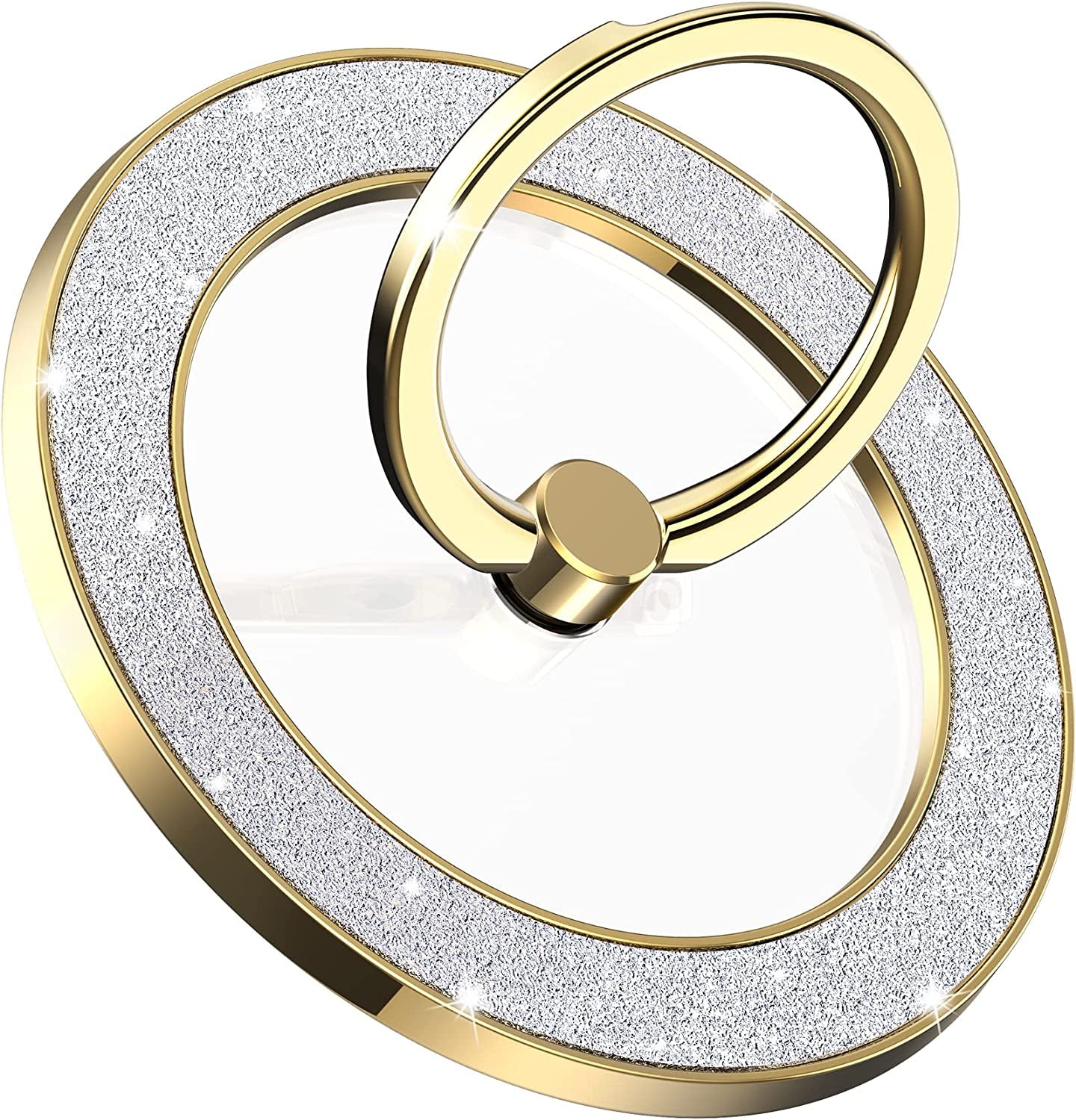 Magnetic Phone Ring Holder for Magsafe - Pikabo Magnetic Phone Grip, Phone Stand, Phone Finger Ring for Iphone Magsafe, Compatible with Wireless Charging. (Glitter Gold)  Pikabo   