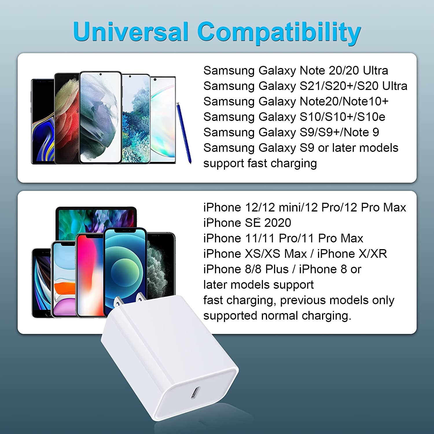 Type C Charging Block Iphone Charger Box for Iphone SE 14 13 12 Pro/14 Pro/11 Pro Max/Xs/Xr/X/8, Samsung Galaxy S23 S22 J7 A53 A32 A12 A02S A52 A71 A51 A42 5G, Pixel 6 USB Wall Plug Charger Cube Brick  Shenzhen Putuo Technology Co., Ltd   