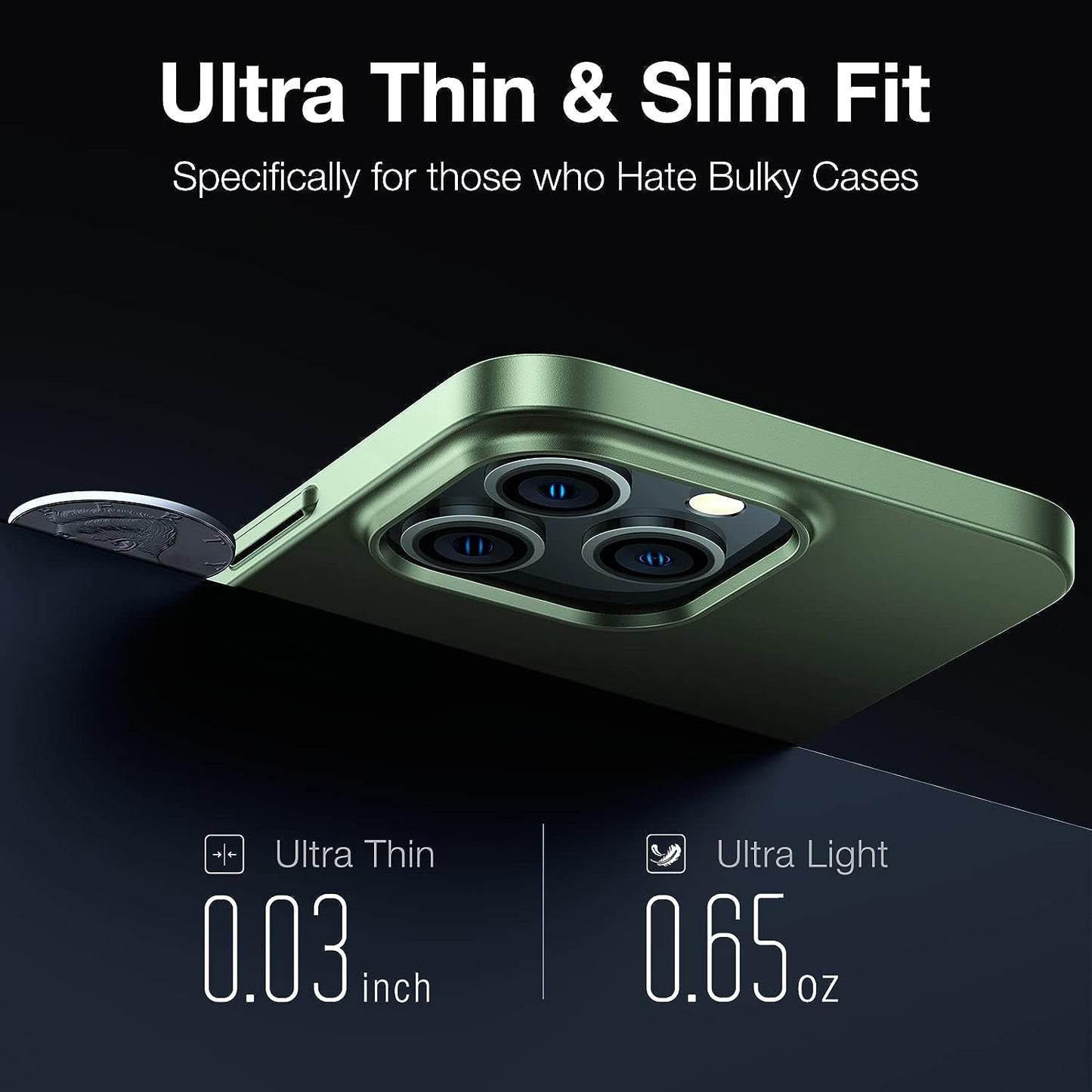 TORRAS Slim Fit Designed for Iphone 14 Pro Max Case 6.7 Inch, Ultra-Thin 14 Pro Max Case 2022, Lightweight Hard PC Cover Phone Cases for Iphone 14 Pro Max Phone Case Green, Originfit  TORRAS   