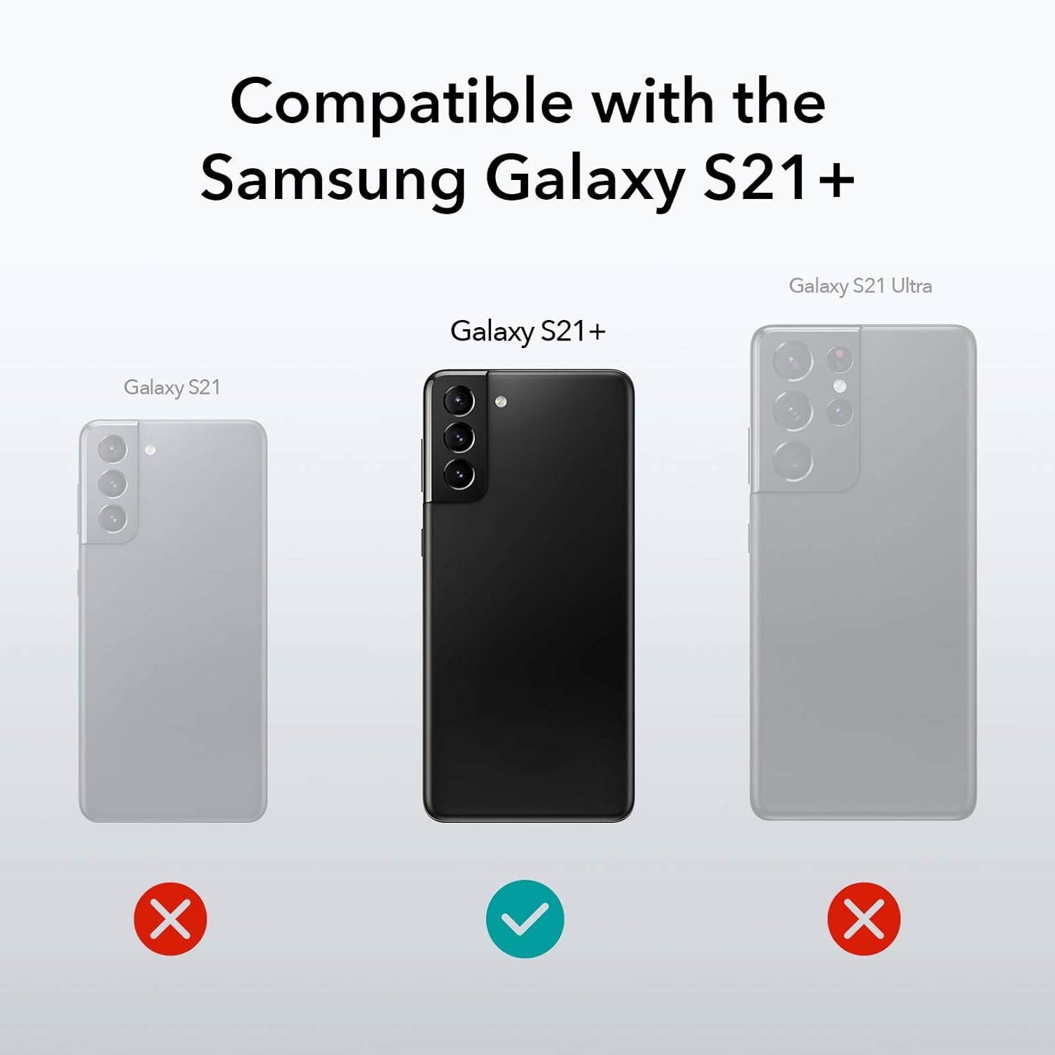 ESR Metal Kickstand Case Compatible with Samsung Galaxy S21 plus (6.7-Inch) (2021) [Reinforced Drop Protection] [Portrait and Landscape Stand], Translucent Black  Electronic Silk Road Corp   