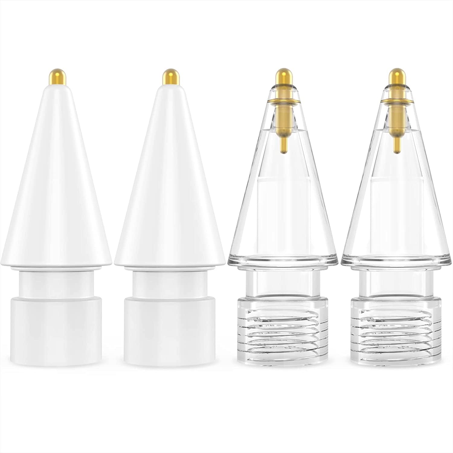 NIUTRENDZ 4 Pack Replacement Tips for Apple Pencil 2Nd Generation and 1St Generation Fine Point Metal Tip, Wear-Resistant & Precise Control (1.95Mm, Clear + Pink + Blue + Grey)  NIUTRENDZ 1.05mm - White and Clear 1.05mm 