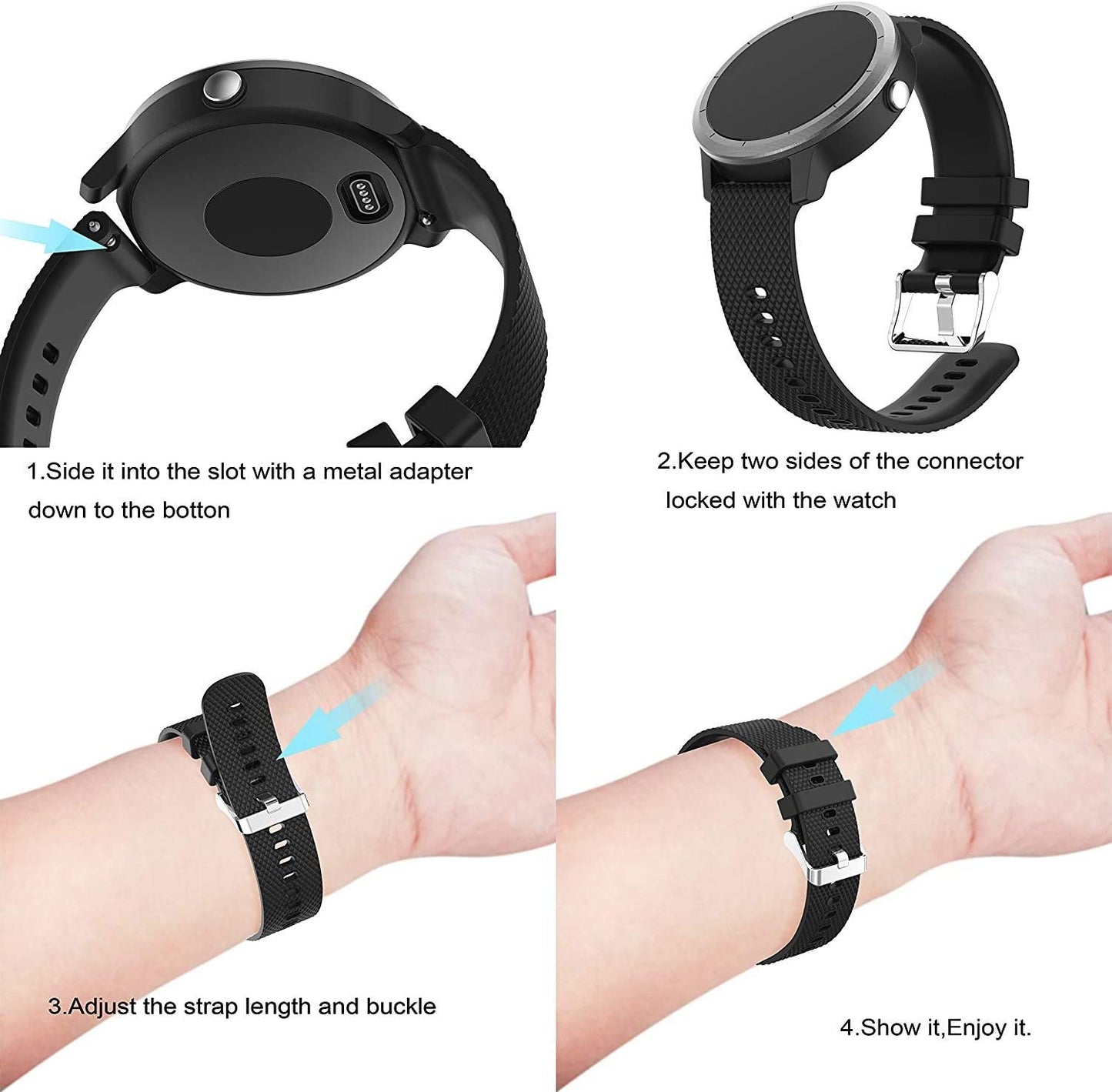 Anrir Vivoactive 3 Watch Band, 20Mm Silicone Bands for Garmin Vivoactive 3/Forerunner 645 Music/Samsung Galaxy 42Mm/Galaxy Watch 3 41Mm/Galaxy Watch Active 2 40Mm/44Mm-Black  BIGTANG   