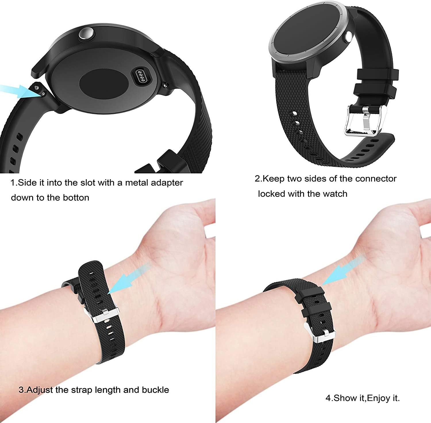 Anrir Vivoactive 3 Watch Band, 20Mm Silicone Bands for Garmin Vivoactive 3/Forerunner 645 Music/Samsung Galaxy 42Mm/Galaxy Watch 3 41Mm/Galaxy Watch Active 2 40Mm/44Mm-Black  BIGTANG   