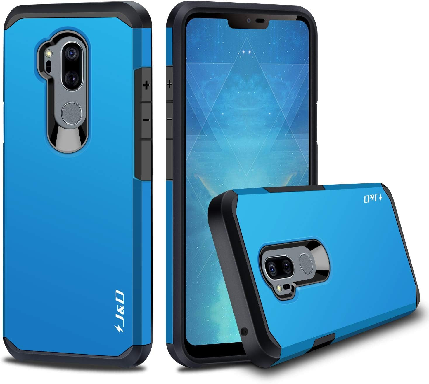 J&D Case Compatible for LG G7 Thinq Case, LG G7 Case, Heavy Duty Dual Layer Hybrid Shock Proof Protective Rugged Bumper Case for LG G7 Thinq, LG G7 Case, Mint  J&D Tech Blue  