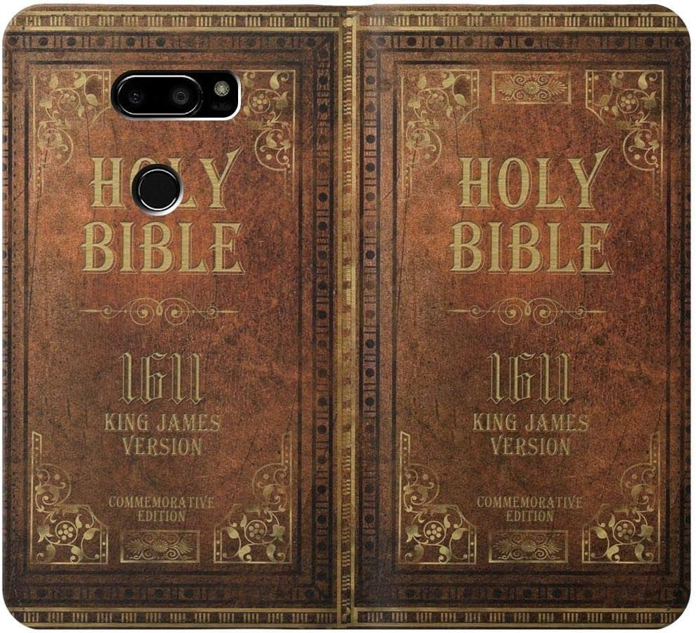 RW2890 Holy Bible 1611 King James Version PU Leather Flip Case Cover for LG V30, LG V30 Plus, LG V30S Thinq, LG V35, LG V35 Thinq  jjphonecase   