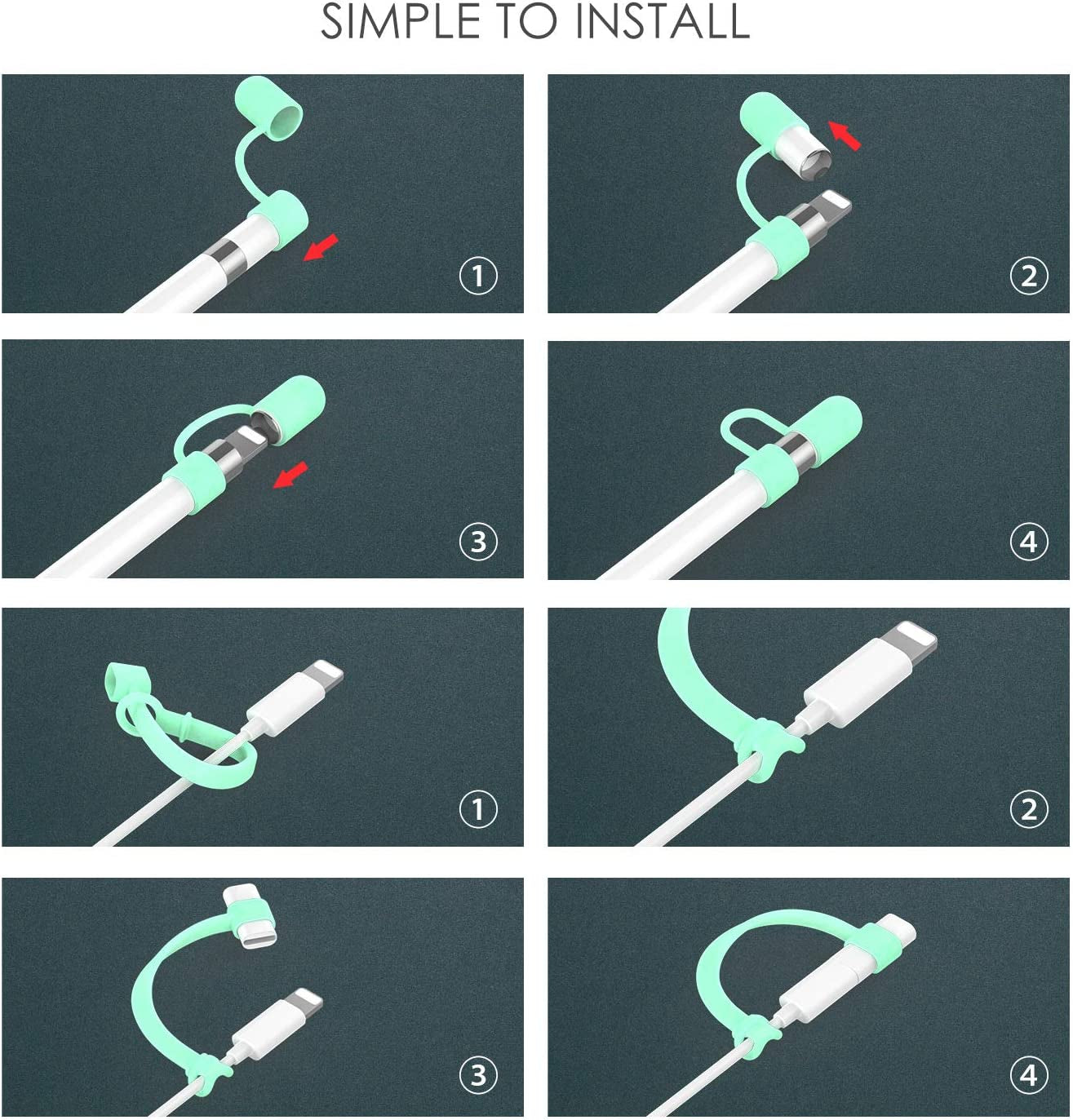 Moko Pencil Cap Holder Fit Apple Pencil 1St Generation, USB Cable Tether and Pencil Cap, Fit New Ipad 10Th Generation 2022, Ipad 9Th/8Th/7Th/6Th Gen, Ipad Mini 5,White  MoKo   