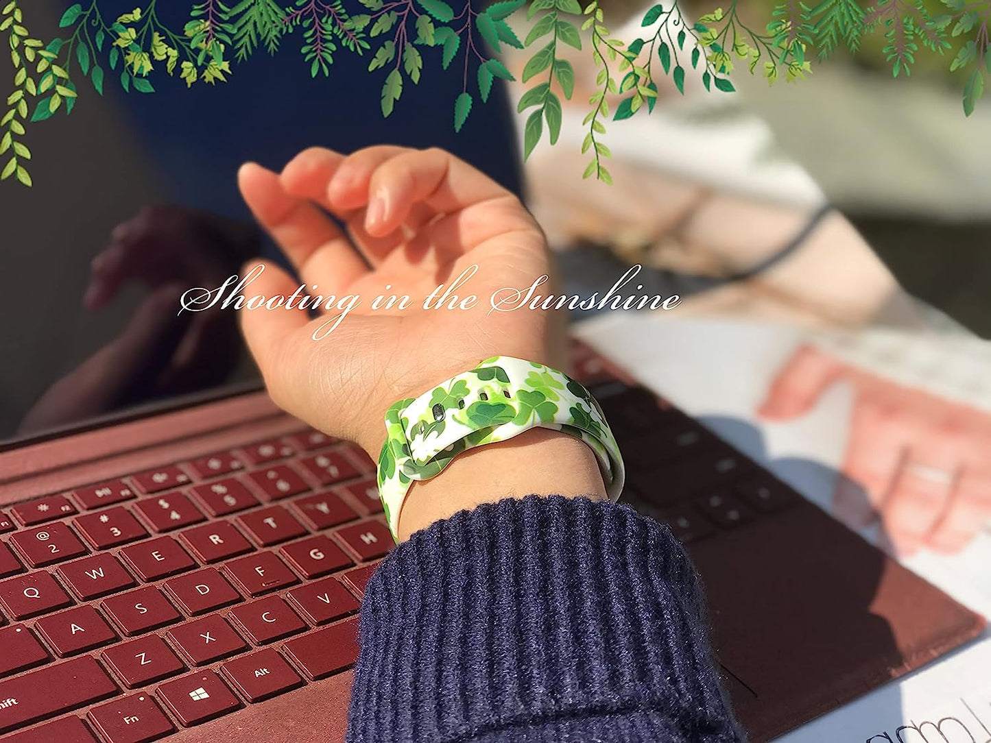 St. Patricks Day Watch Band Compatible with Apple Watch 38Mm 40Mm 41Mm 42Mm 44Mm 45Mm, Four Leaf Clover Shamrock Silicone Replacement Bands Wristbands Strap Compatible with All Iwatch Series  WANSENCE   