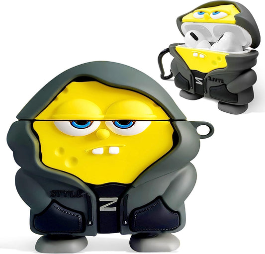 Cute Cartoon Character Airpods Pro 2 Case, Anti-Fall Soft Silicone Airpods Pro 2Nd Generation Case Cute, Funny Kawaii Fashion Cartoon 3D Case for Airpods Pro 2 with Keychain (Yellow)  HooYiiok   