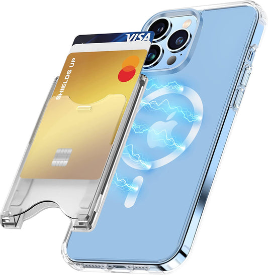 Shields up for Magsafe Wallet Magnetic Card Holder Compatible with Iphone 14/14 Pro/14 Plus/14 Pro Max and Iphone 13/12 Series, Slim 3 Card Slot (Clear)  Shields Up Inc   