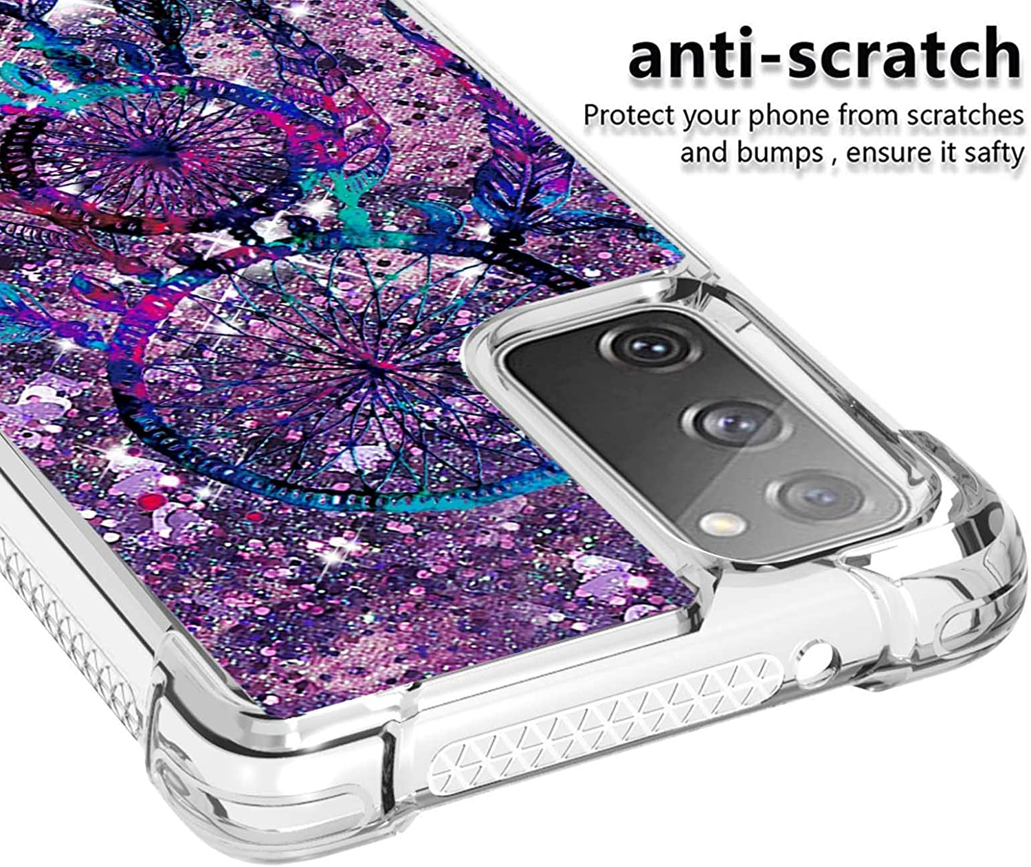 CAIYUNL for Oneplus Nord N200 5G Case with Tempered Glass Screen Protector, Glitter Bling Flowing Liquid Sparkle Women Girls Soft TPU Shockproof Protective Cute Case for Oneplus Nord N200 5G  CAIYUNL   