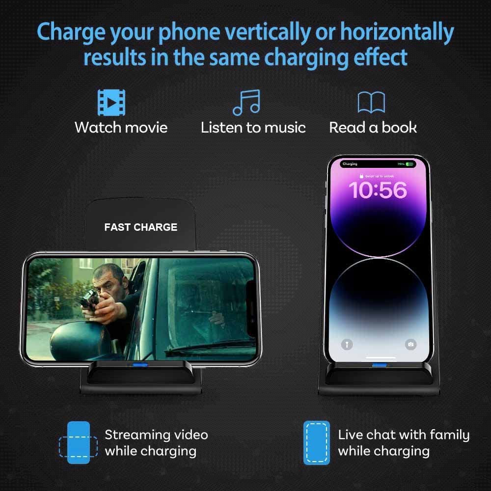 20W Fast Wireless Charger,Wireless Charging Stand Compatible with Iphone 14/14 Pro/13/12 Pro Max/Pro/11/11 Pro/X/8, Phone Charger for Galaxy S23/S23+/S22/S22 Ultra/S21/S20/S10/Note 20,Pixel/Lg Etc  FDGAO   