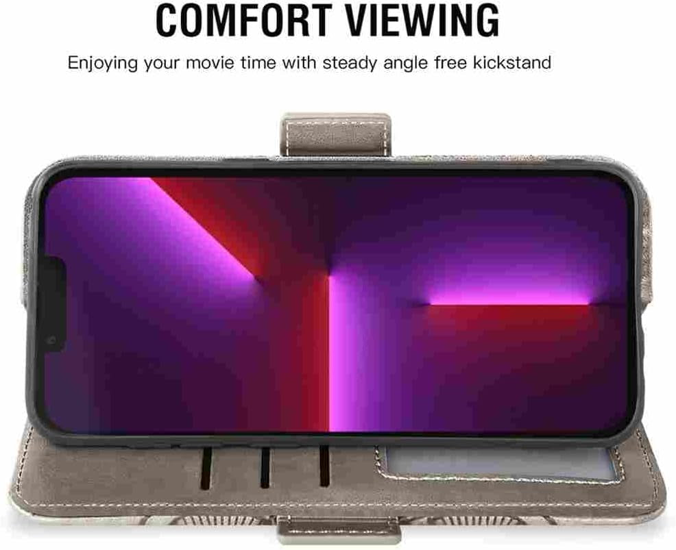 DIIGON Phone Cover Folio Wallet Case for LG G8, Premium PU Leather Slim Fit Cover for LG G8, 1 Photo Frame Slot, Prevent Damage, Gray  Ownetee   