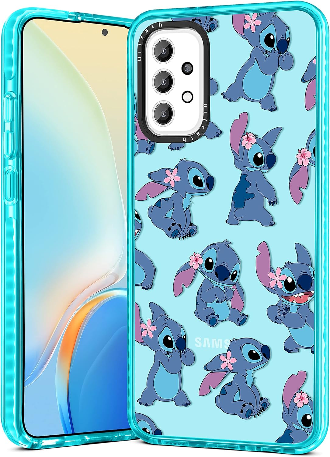 Ulirath for Samsung Galaxy A53 5G 6.5" Case Cartoon Straw Hat Character Designer Pattern Cover Cool Funny Fashion for Girly Girls Kids Boys Bumper Soft Protective Phone Cases for A53 5G  Ulirath For Samsung Galaxy A53-Black Stih  