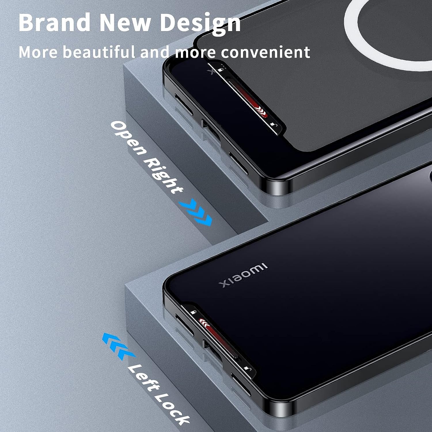 Tffozssi Case for Xiaomi 13, Compatible with Magsafe Magnetic Adsorption Metal Bumper Back Translucent Matte PC Cover, Black  Tffozssi   