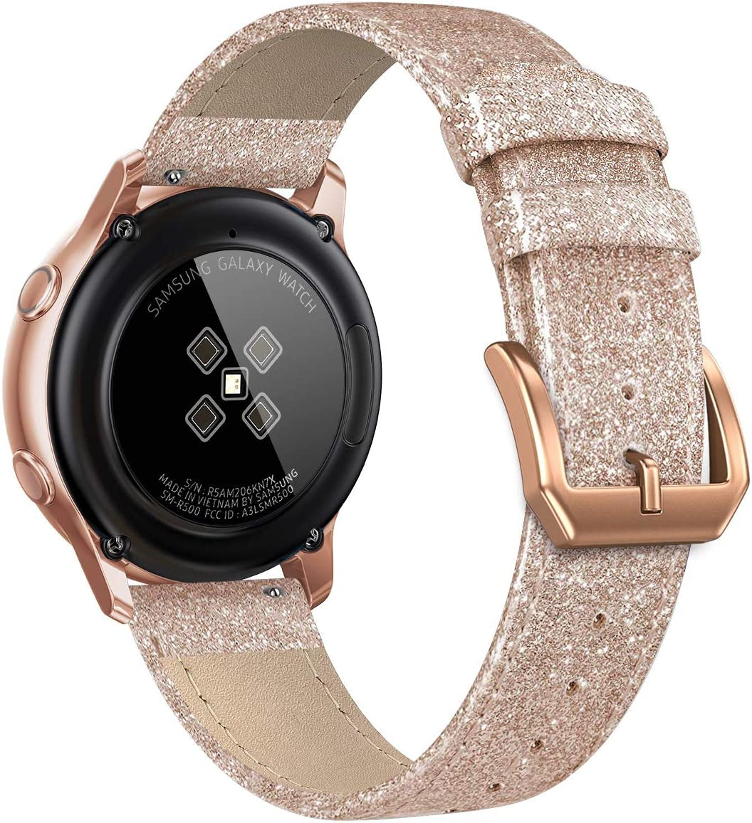 SWEES Compatible for Samsung Galaxy Watch 5 Band 40Mm 44Mm / Galaxy Watch 5 Pro Band 45Mm / Galaxy Watch 4 Band, 20Mm Slim Thin Genuine Leather Replacement Bands for Galaxy Watch 4 Classic Women Men  SWEES   