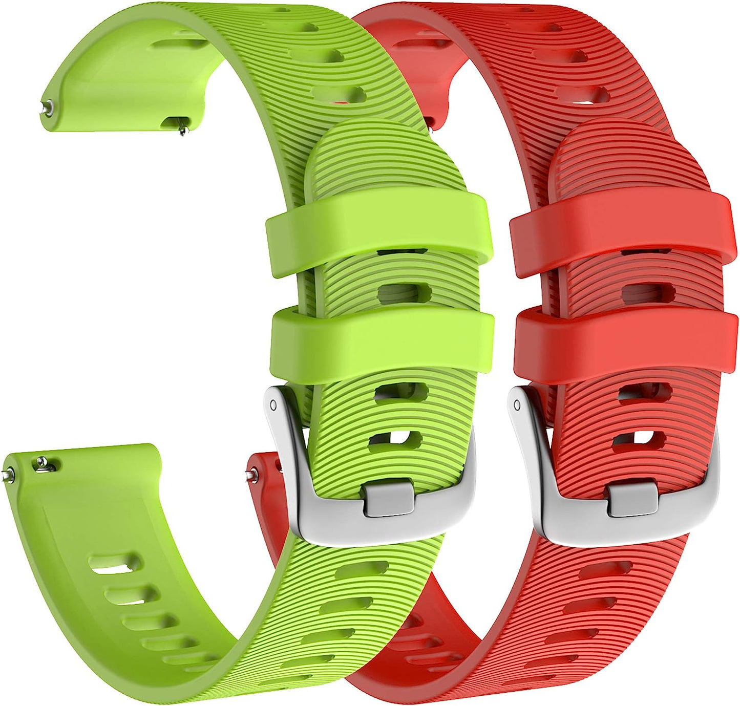 ISABAKE Watch Band for Garmin Forerunner 245 / 245 Music/ Forerunner 645 / 645 Music,Compatible with Garmin Vivoactive 3 /Venu Sq/Vivomove Hr，20Mm Soft Silicone Replacement Wristbands (Purple)  ISABAKE red&green  