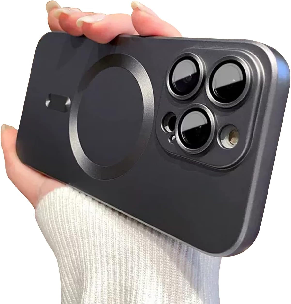 Fycyko Phone Case for Iphone 14 Pro Max Magnetic Case [Adaptation with Magsafe] Slim Cute Luxury Soft Silicone Design for Iphone 14 Pro Max 6.7'' with Camera Protector-Black  Fycyko   