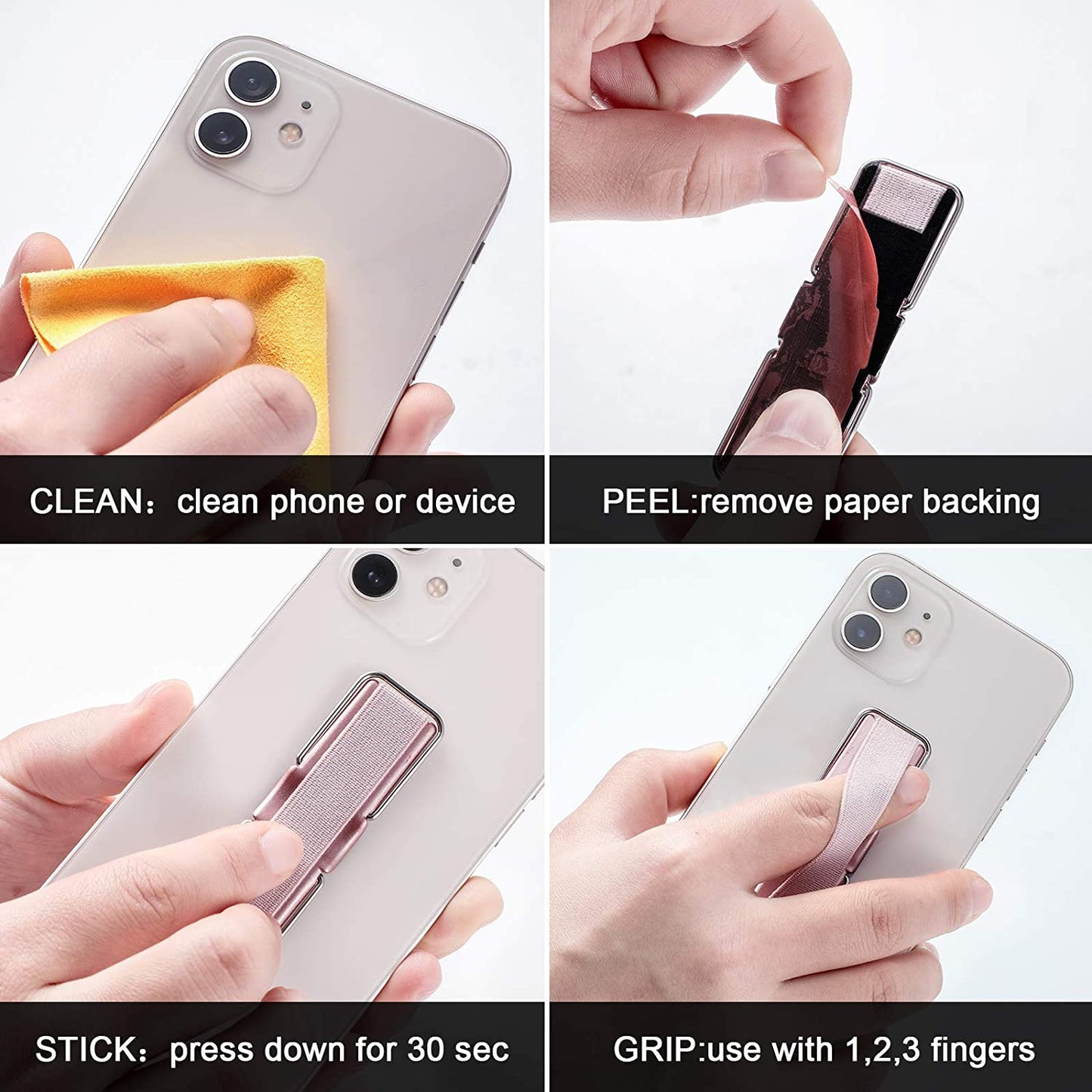 Weewooday 6 Pieces Finger Strap Phone Holders Phone Handle Grip Cell Phone Stand with Kickstand Elastic Phone Finger Holder for Cell Phone Case Small Tablets  Weewooday   