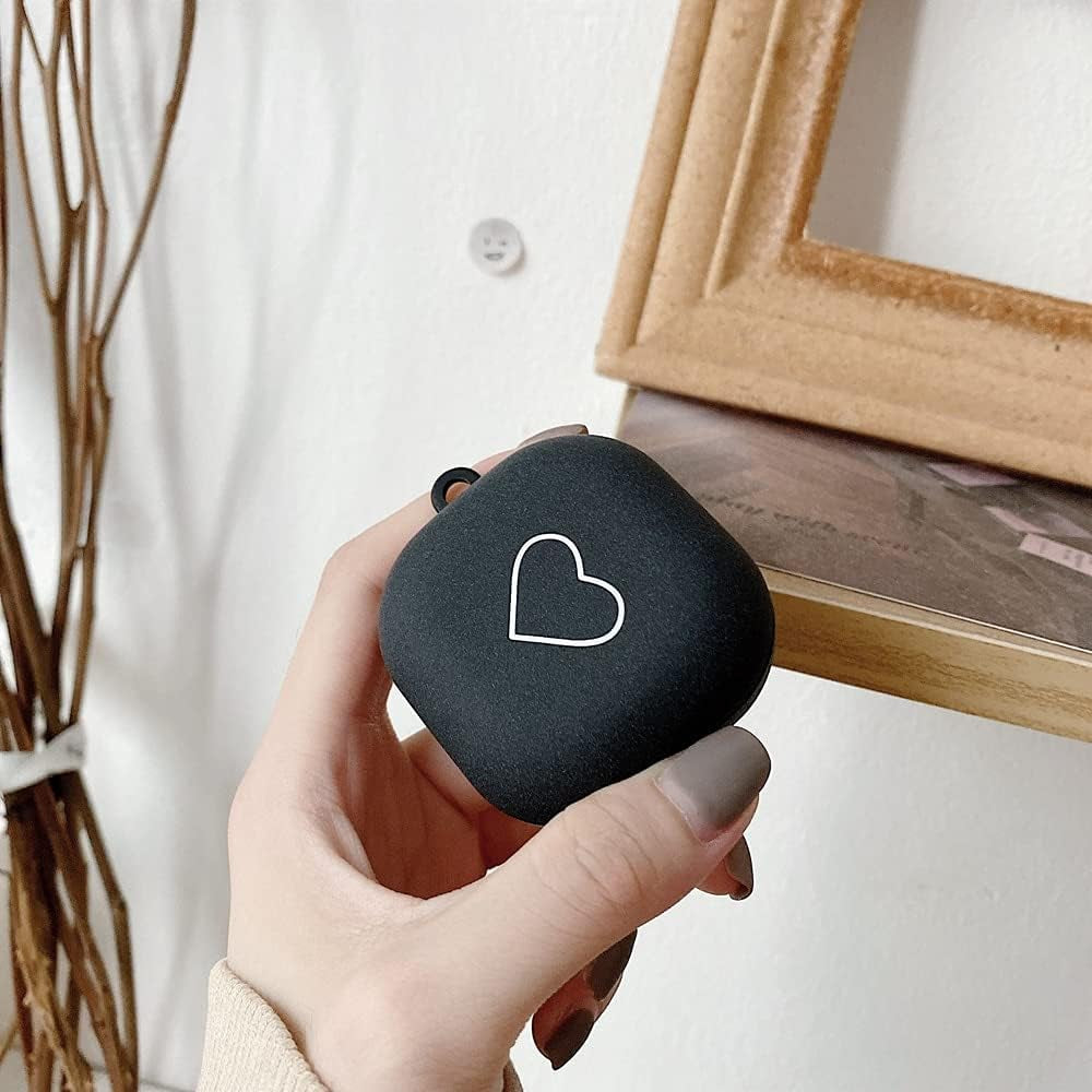 AOLABOKY Fashion Pink Love Heart Earphone Cover for Samsung Galaxy Buds Live Case PC Hard Shell Headphone Plush Keying (For Buds Live-2)  AOLABOKY   