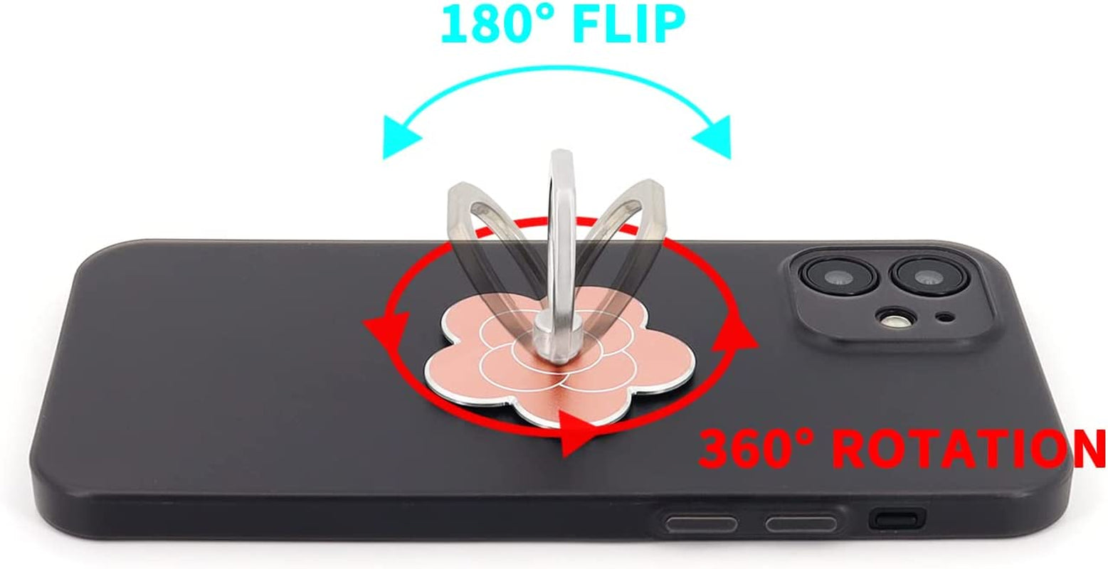 Lamignonne Cell Phone Ring Holder Flower Finger Ring Grip Stand 360° Rotation 180° Flip Universal Kickstand Compatible with All Smartphones (Rose Gold)  LaMignonne   