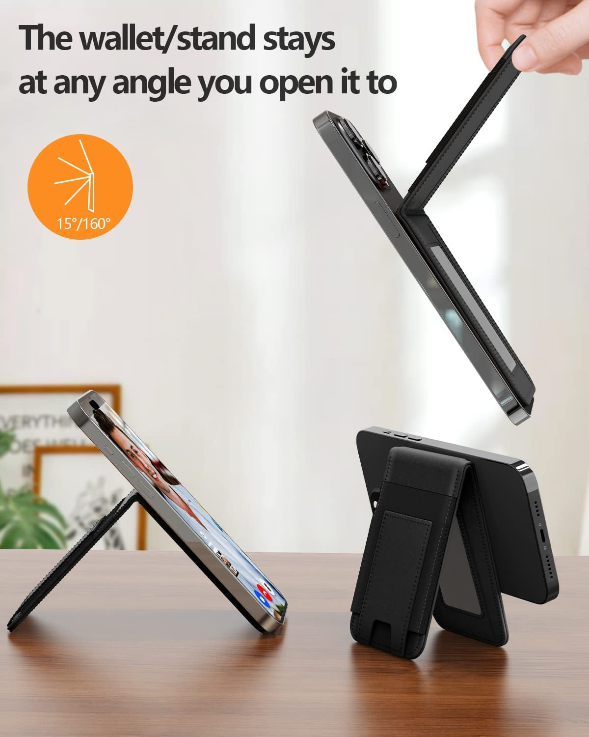 Magnetic Wallet, Magsafe Wallet Adjustable Stand, Magnetic Card Holder, ≥10 Cards, 4 Card Slots, for Iphone 14 Pro Max/14 Plus/14 Pro/14/13/13 Pro/13 Pro Max/12/12 Pro/12 Pro Max, Not for Iphone Mini  Miroddi   