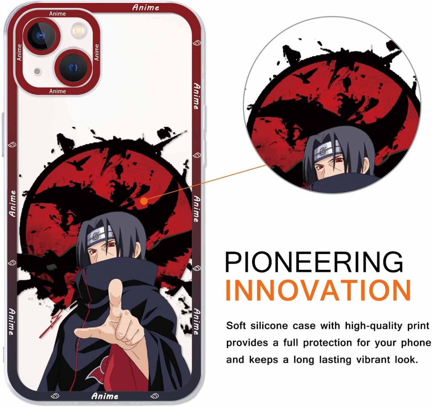 2 Pack Japanese Anime Case for Iphone 13 Mini Clear Case 5.4", Cool Manga Cute Pattern Design, Cartoon Character Cases for Men Boys Women Girls Kids, Soft TPU Funda Para Iphone13 Mini, Transparent  ZXT US   