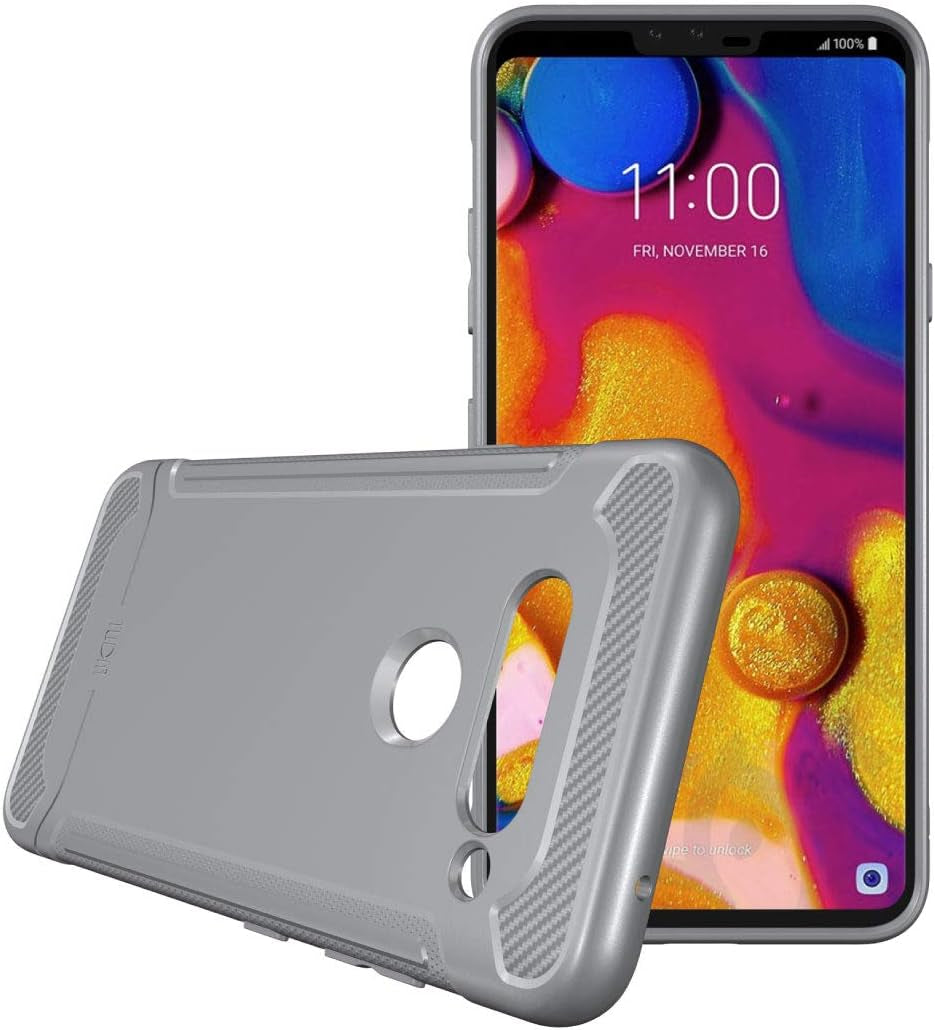 TUDIA Rugged Fit Compatible with LG V40 Thinq (2018), [Linn] Shockproof Lightweight TPU Scratch Resistant Slim Fit Non Slip Protective Case Cover - Gray  TUDIA   