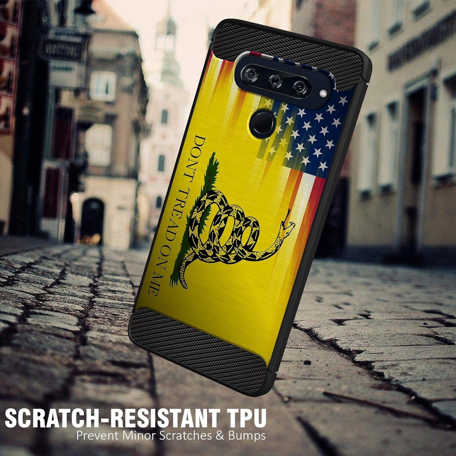 Casesondeck Case Compatible with LG G8 Thinq/Lg G8 - Soft Fitted Flexible TPU Cover Shock Protection (Dont Tread on Me)  CasesonDeck   