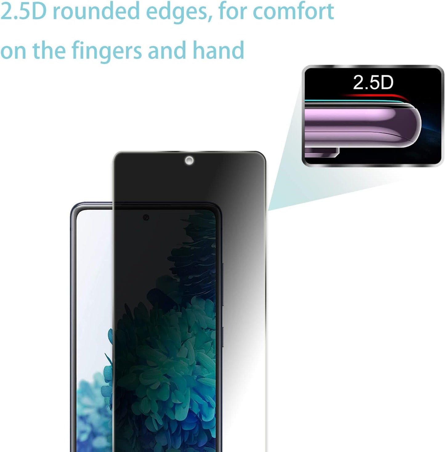 CHRINECY [4 Pack] 2 Pack Privacy Screen Protector for Samsung Galaxy S20 FE with 2 Pack Camera Lens Protector, 9H Hardness Tempered Glass Screen Protector, anti Spy anti Peeping  CHRINECY   