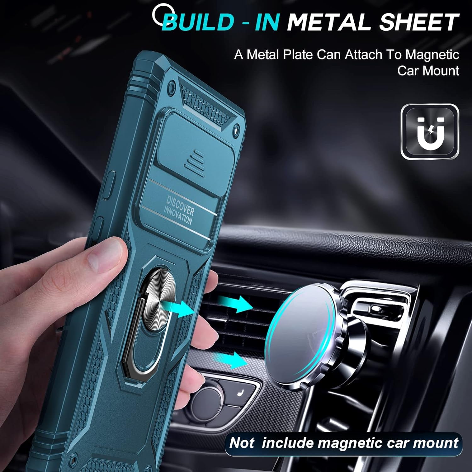 Leyi for Pixel 6 Pro Case: Google Pixel 6 Pro Case with Slide Camera Cover, 360 Full Body Military-Grade Phone Case with Kickstand for Pixel 6 Pro, Sea Blue  LeYi   