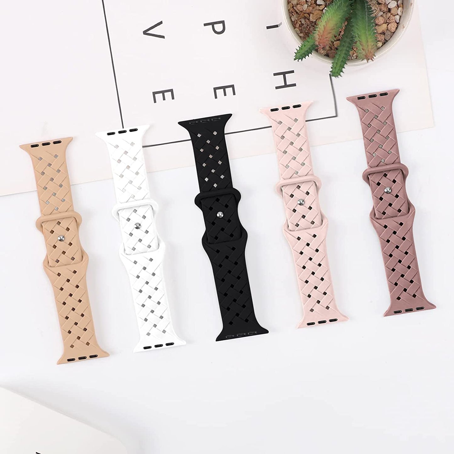 Arctime 5 Pack Soft Silicone Bands Compatible with Apple Watch Band 38Mm 40Mm 41Mm 42Mm 44Mm 45Mm 49Mm, Sport Strap Breathable Wristbands for Iwatch Ultra Series SE 8 7 6 5 4 3 2 1 Women Men  Arctime   