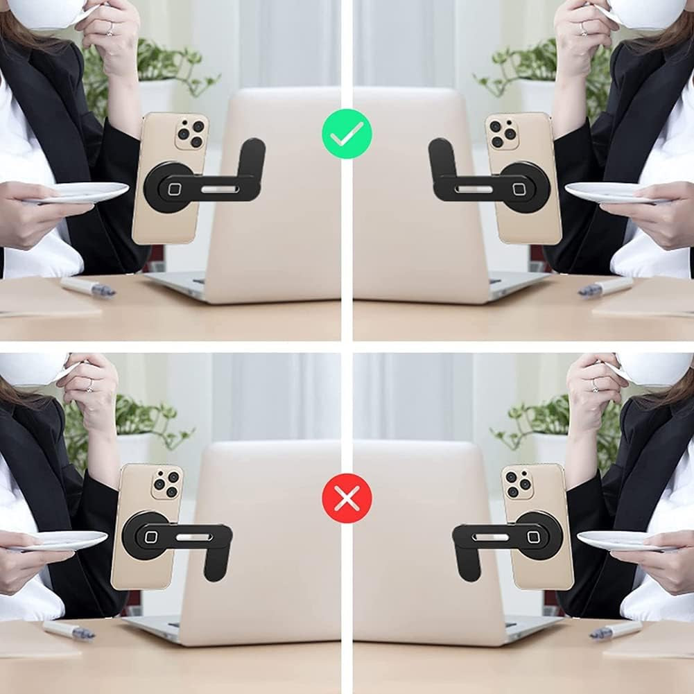 Likense Magnetic Laptop Phone Holder, Aluminum Alloy Laptop Side Mount Foldable Phone Stand for Iphone 13 13 Pro Max Iphone 12 12 Pro Max  Likense   
