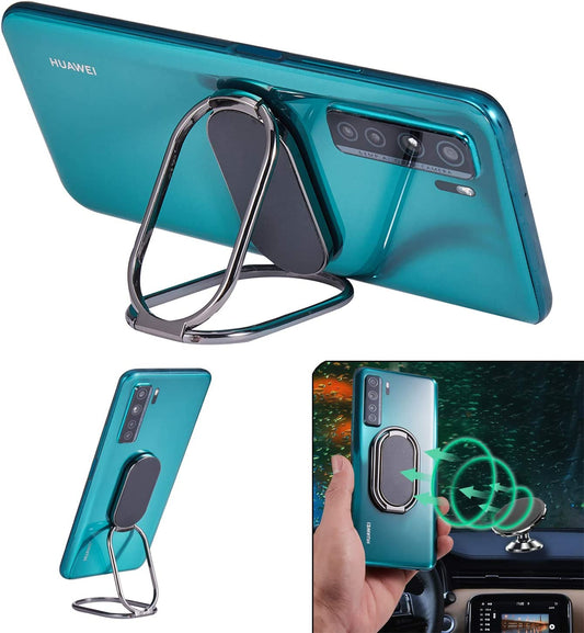 Phone Ring Holder Finger Kickstand Foldable Cellphone Stand 360° Degree Rotation Metal Ring Grip Holder for Magnetic Car Mount Compatible with Iphone Samsung All Smartphone  Rimyam   