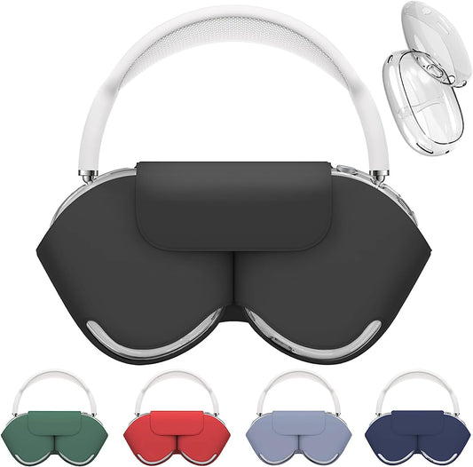 Clear Airpods Max Case and Silicone Airpod Max Automatic Sleep Function Protective Headphones Case,Inesore for Apple Airpods Max Case Accessories anti Scratch Dust Prevention(Black Case+Clear Case)  Inesore   
