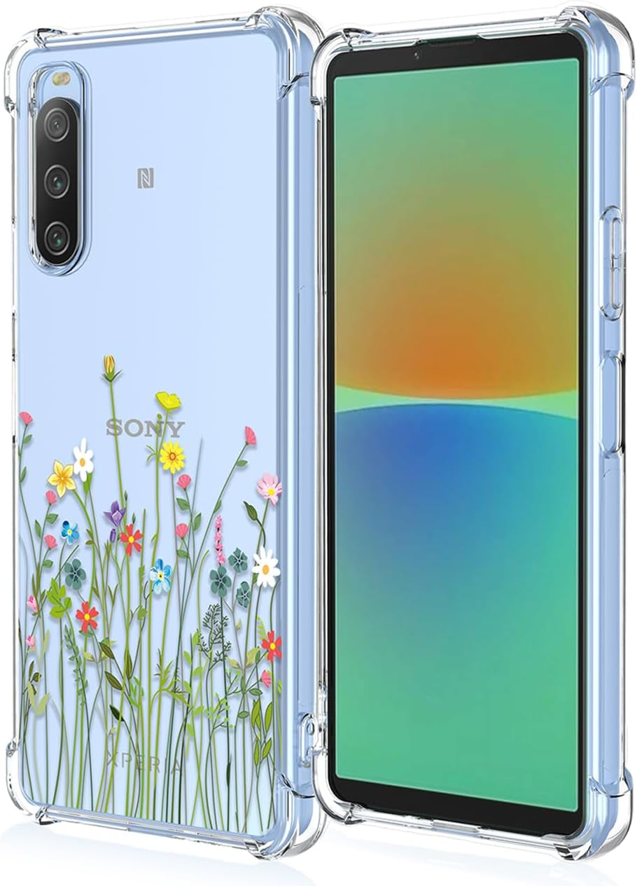 GTBDEKI Phone Case for Xperia 10 III Case, Sony 10 III Lite XQ-BT52 XQ-BT44 Case, Clear Case with Flower Garden Patterns Protective Phone Cover for Sony Xperia 10 III Flower Bouquet  GTBDEKI   