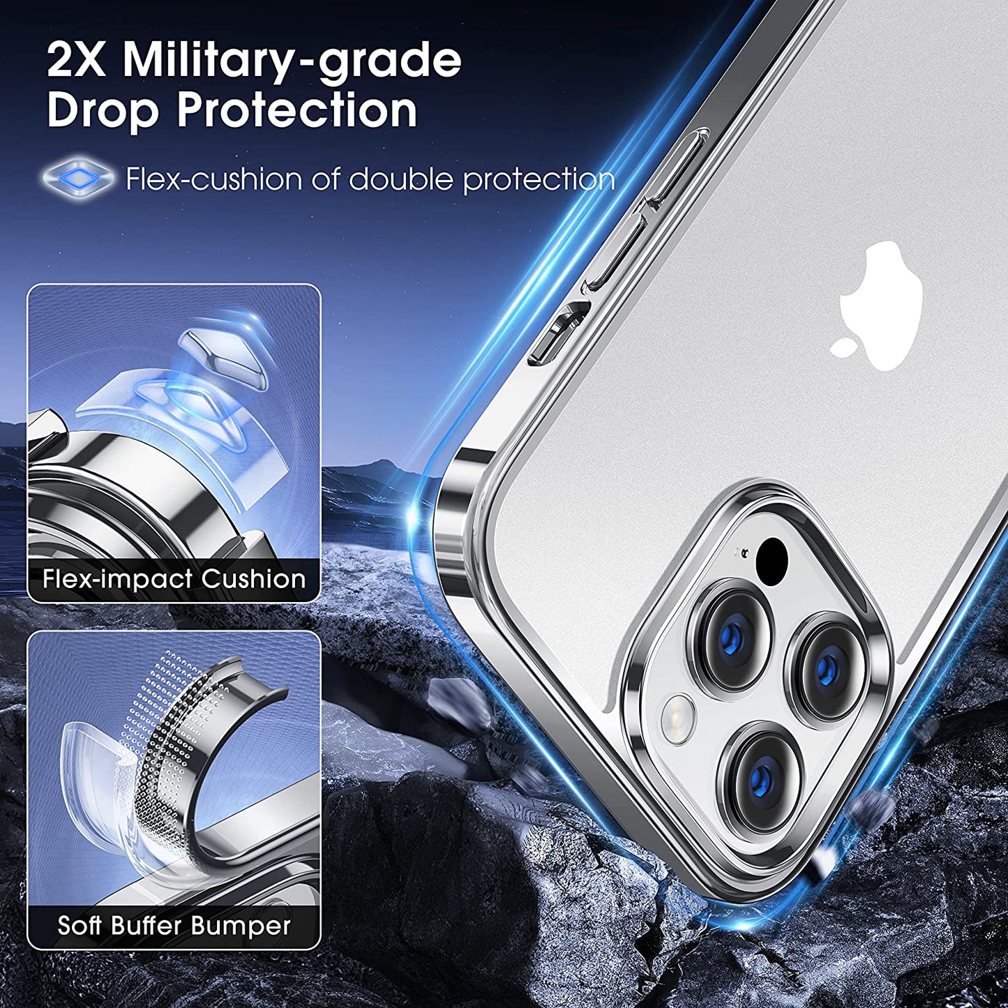 Alphex Invisible Clear Case for Iphone 14 Pro [Look as Caseless] [Never Yellowing] 8FT Military Grade Protective Soft Glossy Bumper Matte Slim Women Men Phone Cover 6.1 Inch, Silver  Alphex   