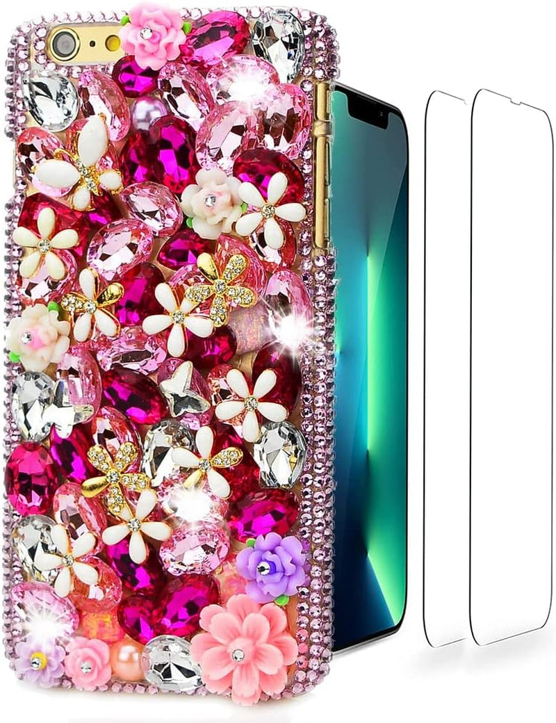 Luziun Glitter Phone Case Compatible with Samsung Galaxy Note 20 Ultra 5G - 3D Luxury Girls Women Shiny Bling Design for Samsung Galaxy Note 20 Ultra 5G  LUZiUN Pink Flower Floral - Case Design For Samsung Galaxy S20 Fe 5G 