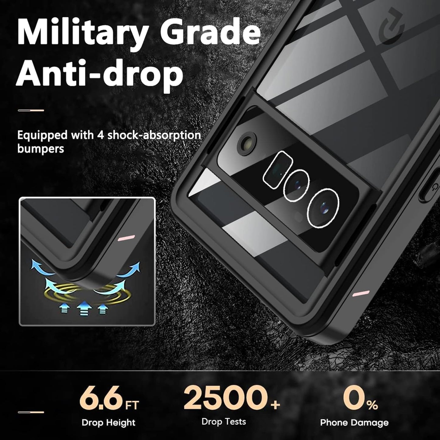 ANTSHARE Designed Google Pixel 6 Pro Case with Screen Protector Clear Pixel 6 Pro Protective Case Waterproof Shockproof, 360 Full Body Case Slim Cover for Pixel 6 Pro(Pink)  ANTSHARE   