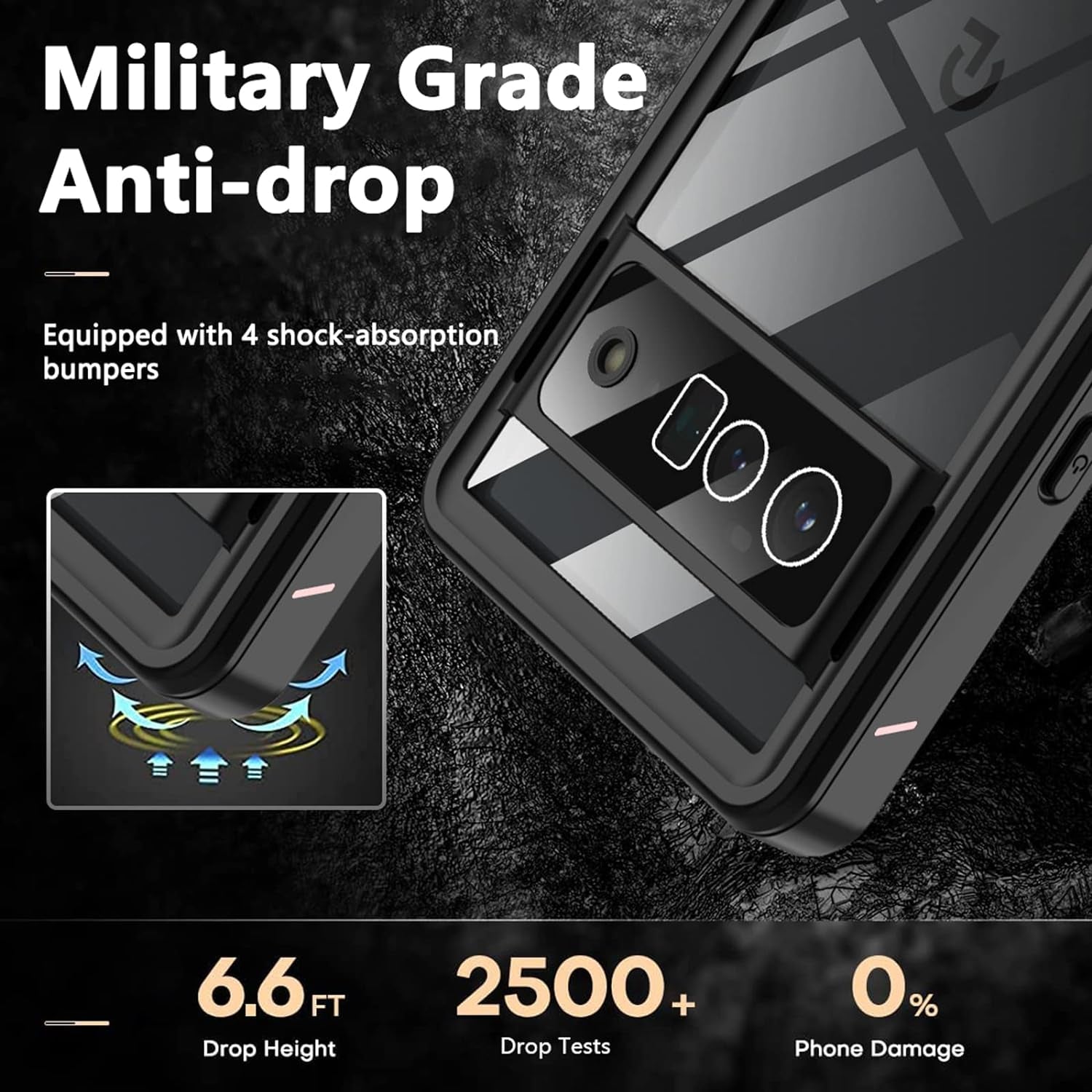 ANTSHARE Designed Google Pixel 6 Pro Case with Screen Protector Clear Pixel 6 Pro Protective Case Waterproof Shockproof, 360 Full Body Case Slim Cover for Pixel 6 Pro(Pink)  ANTSHARE   