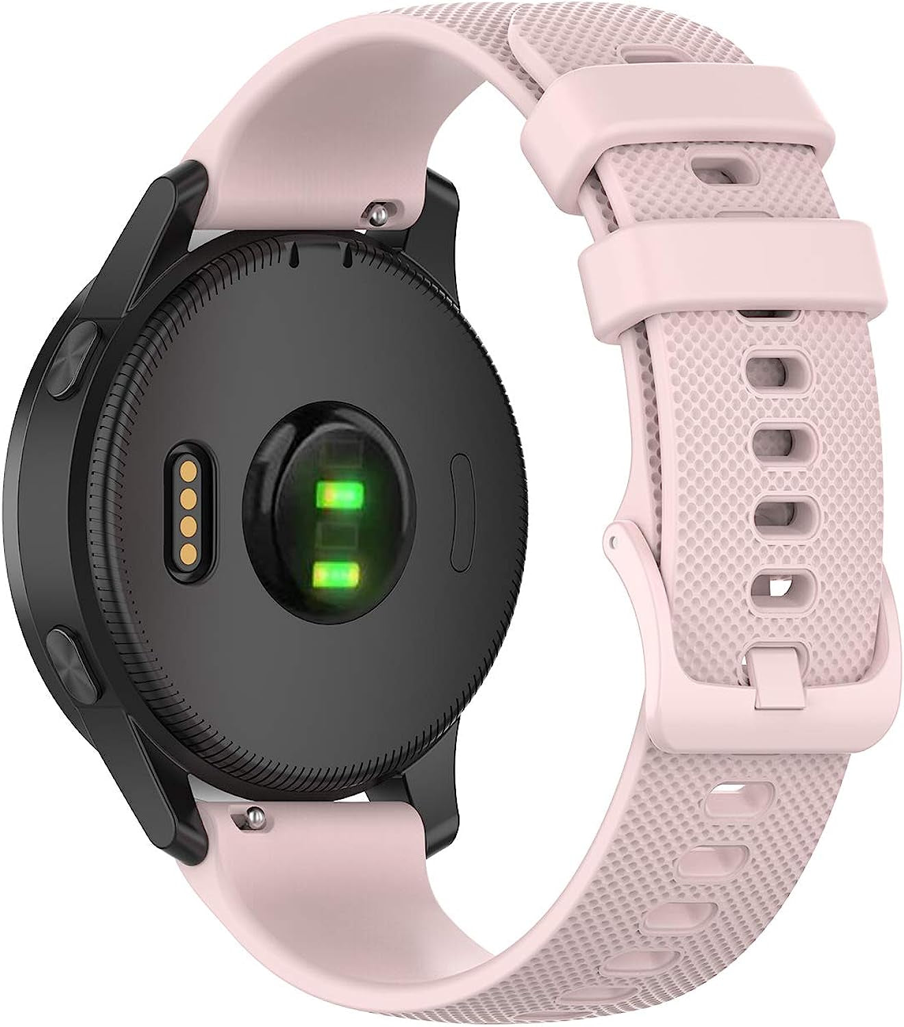 Ruentech Bands Compatible with Garmin Vivoactive 4S/Vivomove 3S/Venu 2S/Forerunner 255S 265S Band Silicone Quick Release Straps 18MM Replacement Wristband (10 Colors)  RuenTech Pink  