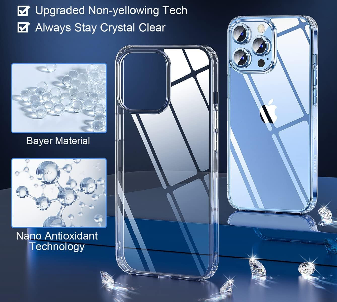 [2023 New] Crystal Clear Designed for Iphone 13 Pro Max Case, [Non-Yellowing] [Military Grade Protection] Shockproof Bumper Slim Fit Phone Case Thin Cover for Apple 13Pro Max (6.7 In, Clear)  Gotrays Gavin LLC   