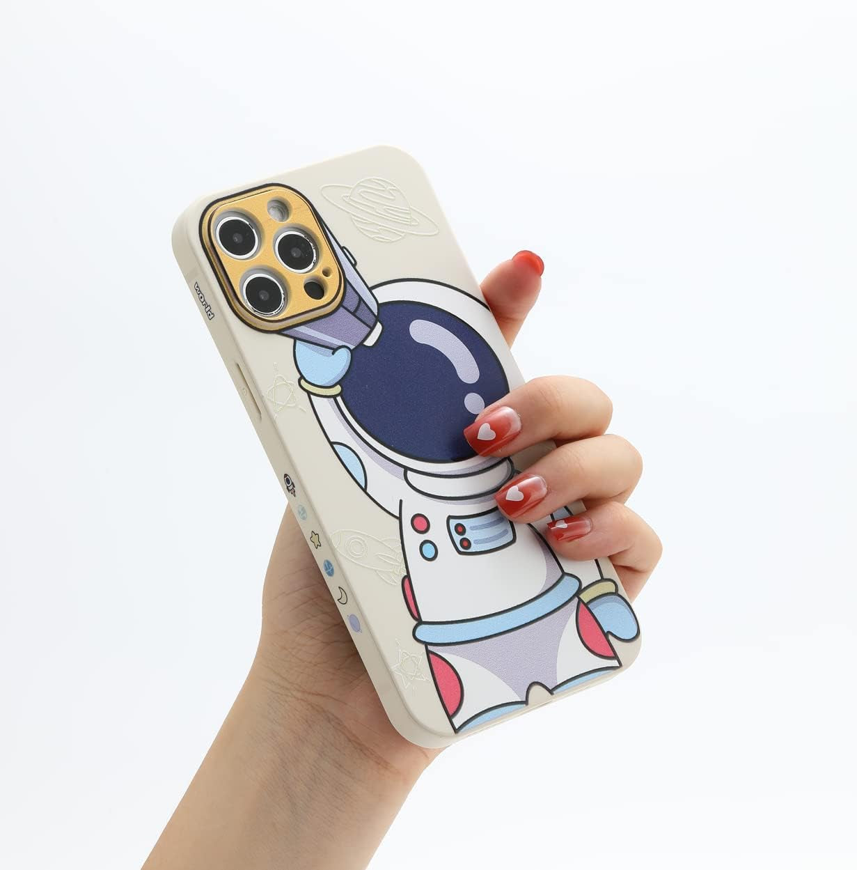 Yonds Queen for Iphone 12 Mini Cute Case, Cool Cartoon Astronaut Space Design Stylish Bumper Women Girls Protective Anti-Slip Shockproof Fashion Creative Case (Black Telescope, Iphone 12 Mini)  Yonds Queen White Telescope Iphone 14 Plus 